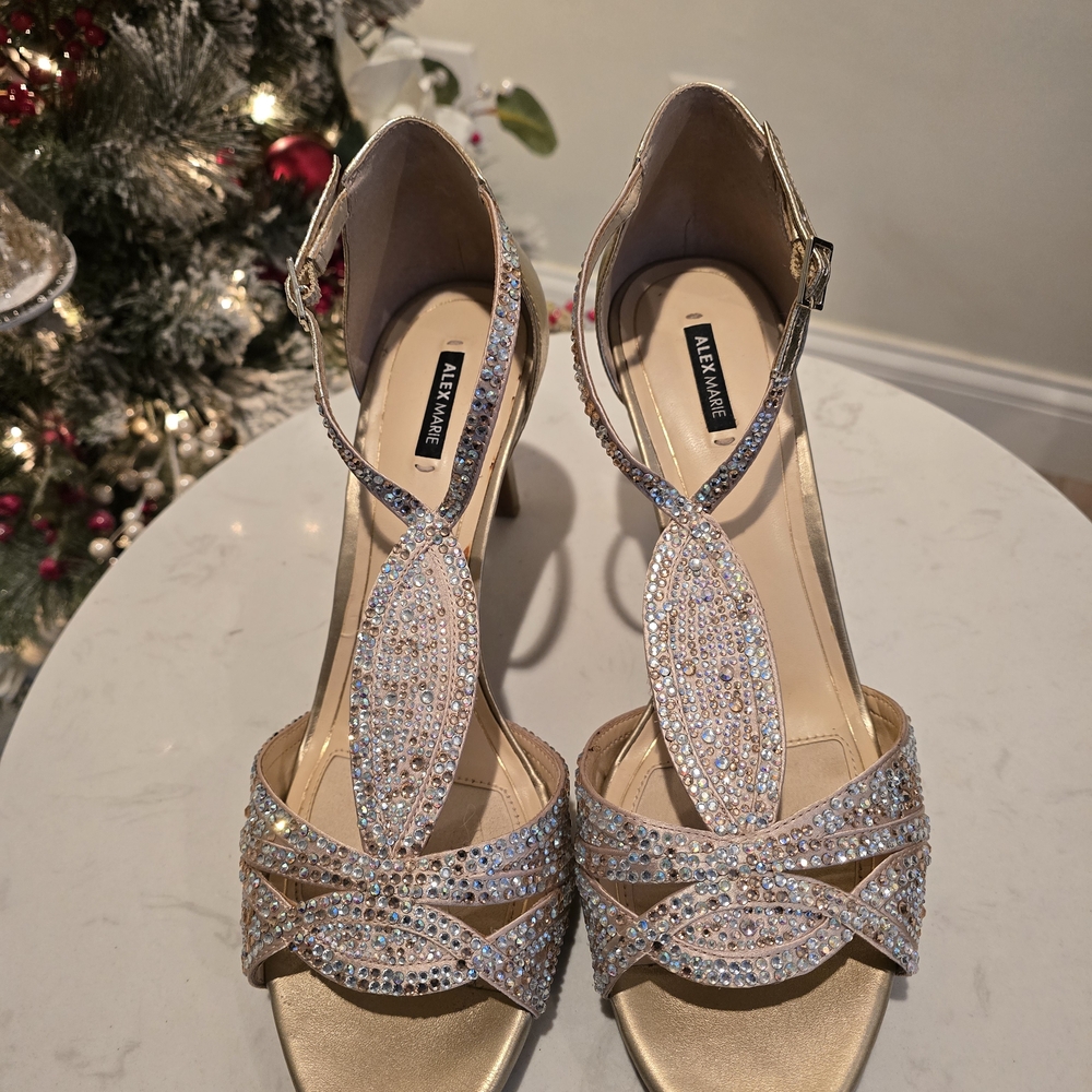 Alex Marie Gold Sparkling Heels